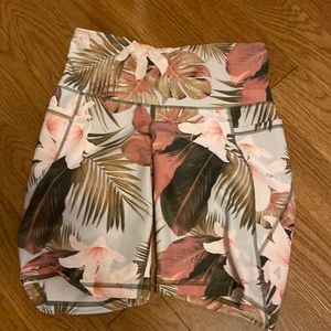 Tropical floral bike shorts